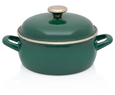 Emaliuotas puodas, 16 cm, su dangteliu, Metalac dujų indukcija, 2,2L