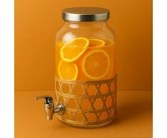 Mondex MODERNI VIRTUVĖ Stiklinis indas su čiaupu 3,5 l, pintas, 11,4 x 16 x 25,6 cm