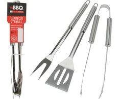 BBQ Grilio įrankių rinkinys plienas 3 vnt.