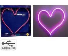 Mondex NEONINĖ ŠIRDELĖS FORMOS WANDDECO 34X32CM