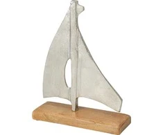 Mondex ŁÓDKA NA PODSTAWIE 19X6X24CM SREBRNA