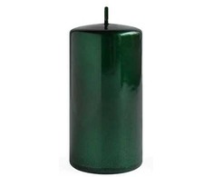 Mondex Świeca OPAL MET POŁYSK Walec mały 7x7x10cm parafinowa žalia