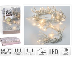 „Mondex“ LED girlianda 20 l, vidinis 2 m laikmatis, 2 x AA 1,5 V baterijos