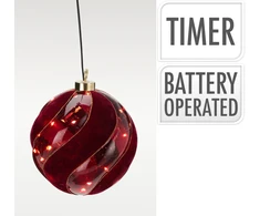 Mondex OZDOBA WISZĄCA KULA Z MIGOCZĄCYMI DIODAMI LED 14 CM