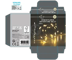 Mondex OZDOBA ZE SREBRNEGO DRUTU 40 DIOD LED CIEPŁA BIEL