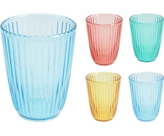 Mondex PLASTIKINIS STIKLAS 300 ML 8X10,5 CM 4 SPALVŲ