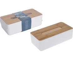 Bathroom Solutions Orion Servetėlių dėžutė WHITNEY su bambuko dangteliu