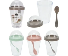 Mondex Puodelis na jogurt su polistyrenu 9x14,5 cm350 ml 3 spalvų do wyboru