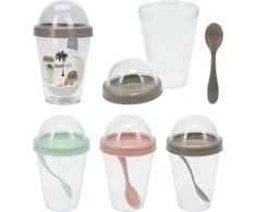 Mondex Puodelis na jogurt su polistyrenu 9x14,5 cm350 ml 3 spalvų do wyboru