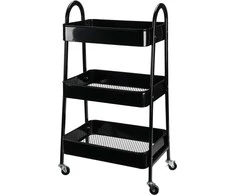 Storage Solutions Mobilus Metalinis Lentynas 3 Lygiai Juodas 44x31,5x78,5 cm