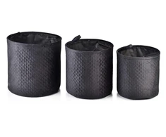 Mondex SARA Juodas KOMPLET 3 KOSZY 38x38x38/34x34x34/30x30x30 cm