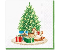 Mondex Serwetki 33x33 Choinka/prezenty/koń nabiegunach 20szt