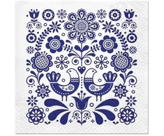 Mondex Serwetki 33x33 Folk mėlyna 20szt