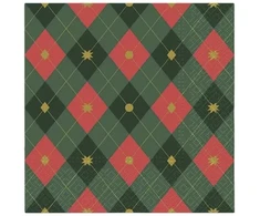 Mondex Serwetki 33x33 Wzór w zielono raudona romby 20szt
