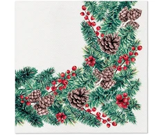 Mondex Serwetki DINNER AIRLAID 40X40cm 12szt fizelina Winter Branches