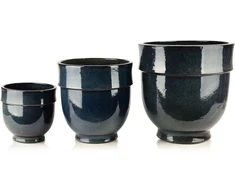 Mondex Since 1986 HEVRA 3 keraminių užvalkalų rinkinys 43x43x44cm, 34x34x35cm, 24x24x25cm