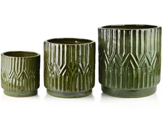 Mondex Since 1986 HEVRA Komplet 3 osłonek ceramicznych43x43x44cm, 34x34x35cm, 24x24x25cm