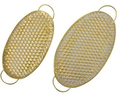Mondex Since 1986 HEXAGONE GLOW 2 dekoratyvinių ovalių padėklų rinkinys 51x30x3/45x24x3 cm