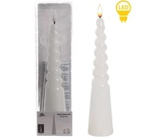 „Mondex Since 1986 IDALIA“ LED žvakė 5 x 25 cm kūgio formos