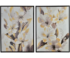 Mondex Since 1986 INGA 2 paveikslų rinkinys 50x70cm auksinės gėlės 2