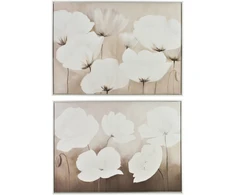 Mondex Since 1986 INGA 2 paveikslų rinkinys, 50x70 cm, gėlės pilkame fone