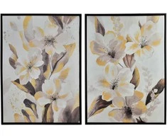 Mondex Since 1986 INGA 2 paveikslų rinkinys 50x70cm auksinės gėlės 2