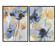 Mondex Since 1986 INGA 2 paveikslų rinkinys 50x70cm auksinės gėlės