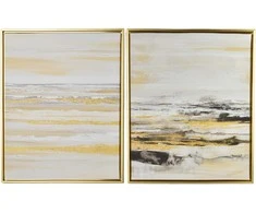 Mondex Since 1986 INGA 2 paveikslų rinkinys 40x50cm aukso juoda abstrakcija