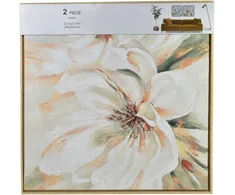 Mondex Since 1986 INGA 2 paveikslų rinkinys 60x60cm baltos gėlės
