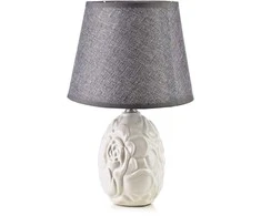 Mondex Since 1986 LETI Pilkas Lampa stołowa 11x20x31,5cm tłoczony kwiat