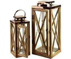 Mondex Since 1986 LEVI GOLD Komplet 2 latarni18x18x45cm/12,5x12,5x32cm