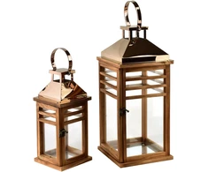 Mondex Since 1986 LEVI GOLD Komplet 2 latarni19,5x19,5x45cm/13,5x13,5x30,5cm
