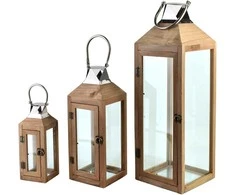 Mondex Since 1986 LEVI Komplet 3 latarni20x20x62cm/15x15x42cm/10x10x28cm