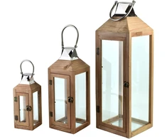 Mondex Since 1986 LEVI Komplet 3 latarni20x20x62cm/15x15x42cm/10x10x28cm