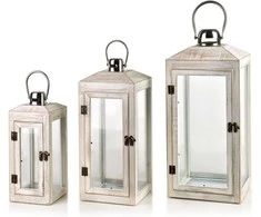 Mondex Since 1986 LOKKE Komplet 3 latarni 20x20x47/16x16x39/12x12x29cm