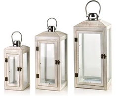 Mondex Since 1986 LOKKE Komplet 3 latarni 20x20x47/16x16x39/12x12x29cm