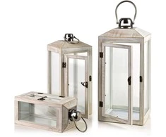 Mondex Since 1986 LOKKE Komplet 3 latarni 20x20x47/16x16x39/12x12x29cm
