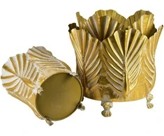 Mondex Since 1986 MARINA Komplet 3 osłonek dekoracyjnych Gold 47x47x42/39x39x40/32x32x39cm
