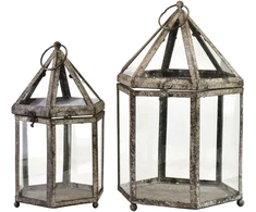 Mondex Since 1986 MILAGA Komplet 2 latarni 26x23xh40/19x17x33 cm