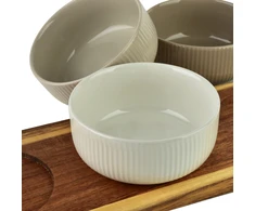 Mondex Since 1986 MODERN KITCHEN Deska su 3 miskami 10x10x4,5cm(32x11x1,2cm) 210ml