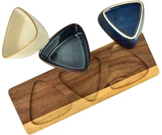 Mondex Since 1986 MODERN KITCHEN Deska su 3 miskami 9x9x3,5cm(28x9,5x1,2cm) 100ml