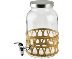 Mondex Since 1986 Mondex MODERNI VIRTUVĖ Stiklinis indas su čiaupu 3,5 l, pintas, 11,4 x 16 x 25,6 cm