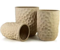 Mondex Since 1986 NEVA BEIGE 3 keraminių užvalkalų rinkinys 39x39x46cm 31.5x31.5x42.5cm 25.5x25.5x39cm