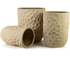 Mondex Since 1986 NEVA BEIGE Komplet 3 osłonek ceramicznych 39x39x46cm 31,5x31,5x42,5cm 25,5x25,5x39cm