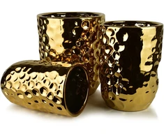 Mondex Since 1986 NEVA GOLD Komplet 3 osłonek ceramicznych 39x39x46cm 31,5x31,5x42,5cm 25,5x25,5x39cm