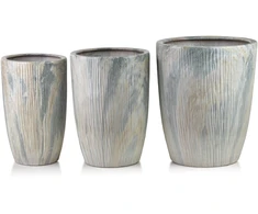 Mondex Since 1986 NEVA MARBLE 3 keraminių užvalkalų rinkinys 37x37x47/30x30x43/24x24x40cm