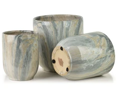 Mondex Since 1986 NEVA MARBLE 3 keraminių užvalkalų rinkinys 28x28x29/23,5x23,5x26,5/19x19x24,5cm