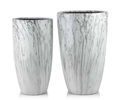 Mondex Since 1986 NEVA MARBLE 2 keraminių užvalkalų rinkinys 39x39x62/31x31x58 cm