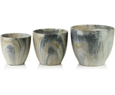 Mondex Since 1986 NEVA MARBLE 3 keraminių užvalkalų rinkinys 25x25x21/20.5x20.5x18/16x16x15cm