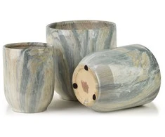 Mondex Since 1986 NEVA MARBLE 3 keraminių užvalkalų rinkinys 28x28x29/23,5x23,5x26,5/19x19x24,5cm